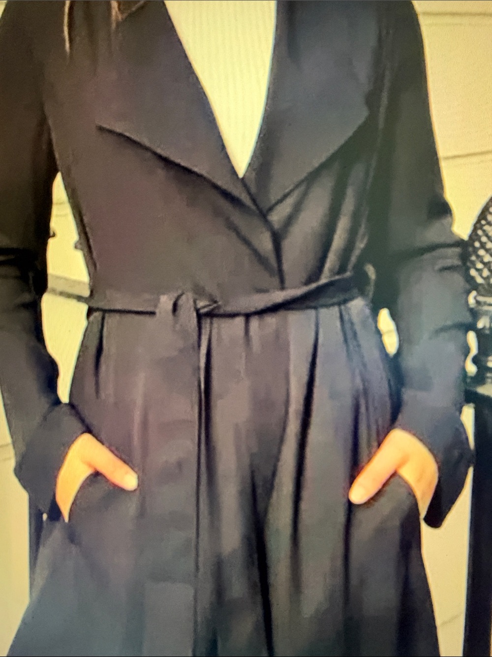 Babaton Black Long-sleeve Flowy trench Coat